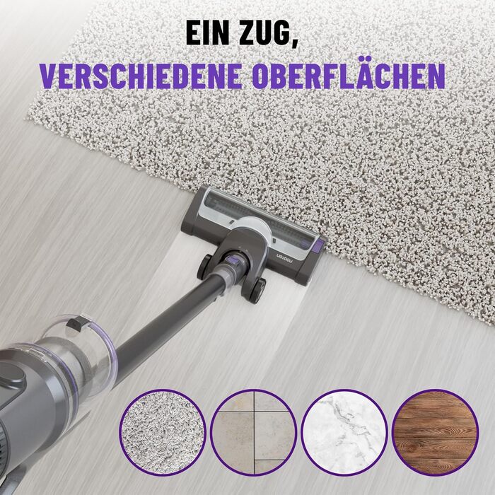 Бездротовий пилосос Noaton Akku 50000Pa з LED-дисплеєм та HEPA-фільтром для твердих поверхонь, килимів та шерсті тварин (AVC600)