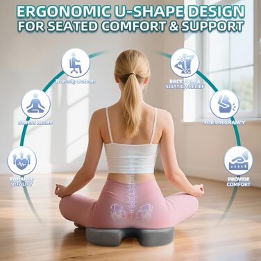 Подушка для офісного крісла з піни Memory Foam для підтримки спини та полегшення болю в куприку, нековзна