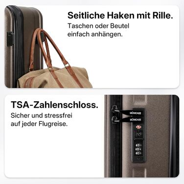 Валіза розширювана, жорсткий корпус, верхня панель відкривається, компресійний ремінь, додатковий простір | Міцний, еластичний, стійкий до подряпин, легкий (L-65см, Кофе)