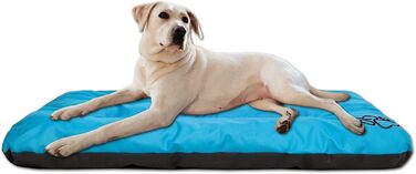 Килимок для собак, лежанка для собак великих, середніх та малих порід - вологостійкий, м'який, з піною, для вулиці та дому - 90x60x8 см, блакитний