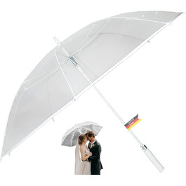 Montagsliebe Transparent Wedding Umbrella - Large 124cm Clear Parasol for Couples