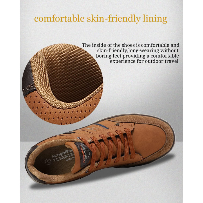 ARRIGO BELLO Кросівки чоловічі для активного відпочинку, спорту та прогулянок. Розміри 41-46 (44 EU), колір: коричневий (C1)