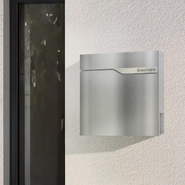 Поштова скринька Metzler® антрацит з газетницею та іменним шильдиком RAL 7016, вулична, з нержавіючої сталі, стійка до корозії та погодних умов, 37x37x10.5 см