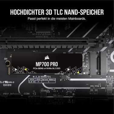 SSD Corsair MP700 PRO 1TB M.2 PCIe Gen5 x4 NVMe 2.0 - Швидкий накопичувач для ігор та професійної роботи