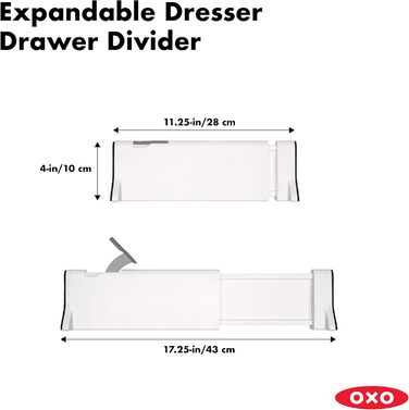 OXO Expandable Drawer Divider, Plastic, White