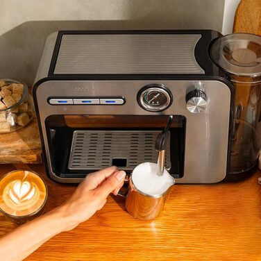 Кавоварка Cecotec Power Espresso 20 Square Pro, 1450 Вт, 20 бар, з ThermoBlock, парогенератором, знімним баком 1 л, підігрівом чашок, для еспресо