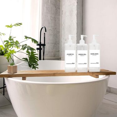 Набір дозаторів для мила Roselee (4 шт.), 500 мл, прозорі, для кухні та ванної кімнати