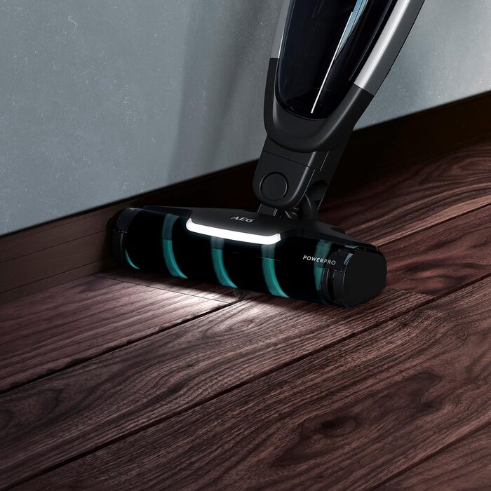 AEG AZE137 Power-Soft roller (floor nozzle ideal for hard floors, excellent suction power, LED headlights, fine dust & XXL particles, gentle cleaning, suitable for QX6, QX7, QX8-2, QX9, black) sleek, functional