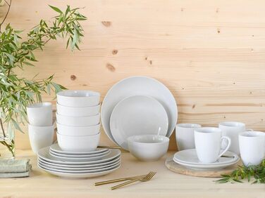 CreaTable Серія Luna Weiss: 12-Piece Geschirrset для 6 осіб, Porzellan, підходить для миття в посудомийній машині та мікрохвильовій печі