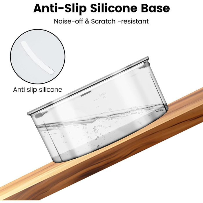 Миска для собак PETTOM без облизування, 3L, витоки запобігаються, сіра