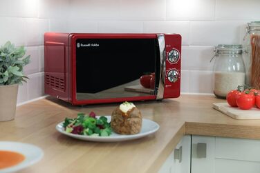 Мікрохвильова піч Russell Hobbs RHMM701R, 17 л, 700 Вт, червона