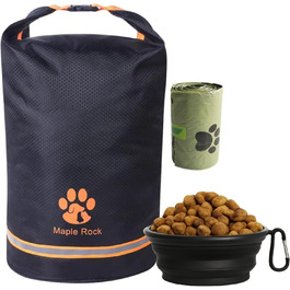 Контейнер для корму для собак, 11.8 кг, 20 л, чорний. Складаний, витримує воду, для подорожей, кемпінгу та дому