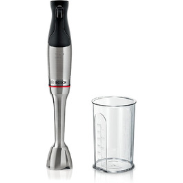 Блендер ручний Bosch ErgoMaster Serie 6 MSM6M810, 1200 Вт, нержавіюча сталь, 10 років гарантії, керамічна муфта, QuattroBlade, мірний стакан