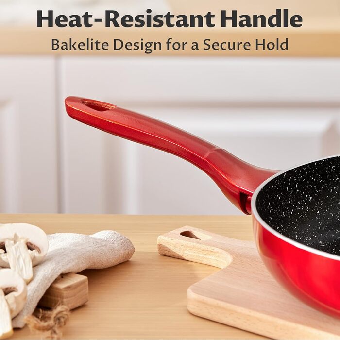 Набір антипригарних сковорідок BEZIA (3 шт.), 24.9 см, 28.9 см, 26.7 см, для плити, кухонні, антипригарне покриття, безпечно мити в посудомийній машині