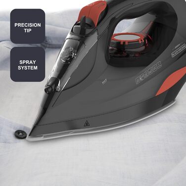 Праска з парою Black+Decker BXIR3000E | 3000 Вт | Керамічна підошва | 200 г/хв | Система захисту від накипу | Вертикальне прасування | Дезінфекція