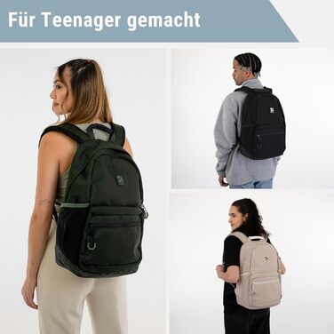 Шкільний рюкзак для дівчаток та хлопців підлітків Flex - рюкзак для жінок та чоловіків з відділенням для 16-дюймового ноутбука для школи та відпочинку - водовідштовхуючий (темно-зелений)