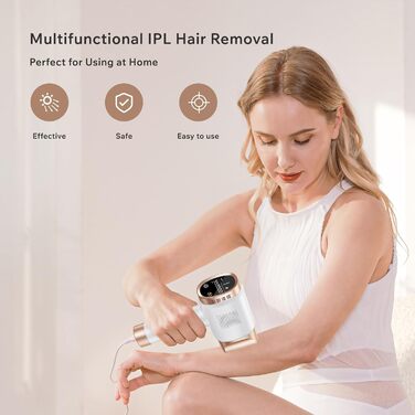 Пристрій для епіляції IPL Blissky з охолодженням, лазерний епілятор з 9 рівнями потужності, 600 нм червоне світло, LCD-сенсорний екран, для жінок та чоловіків, обличчя, бікіні, тіло