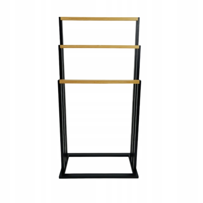 Стійка-вішак для рушників у стилі лофт, 3 рівні, чорний бамбук, органайзер для ванної кімнати