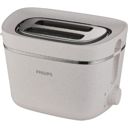 Тостер Philips Eco Conscious Edition, 2 слоти, 8 режимів, підставка для булочок, функція розморожування, виготовлений з переробленої олії, матово-білий (HD2640/10)