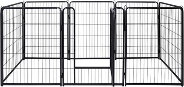 Клітка для собак, котів та тварин, металева, розкладна, 8 секцій, 80x65 см