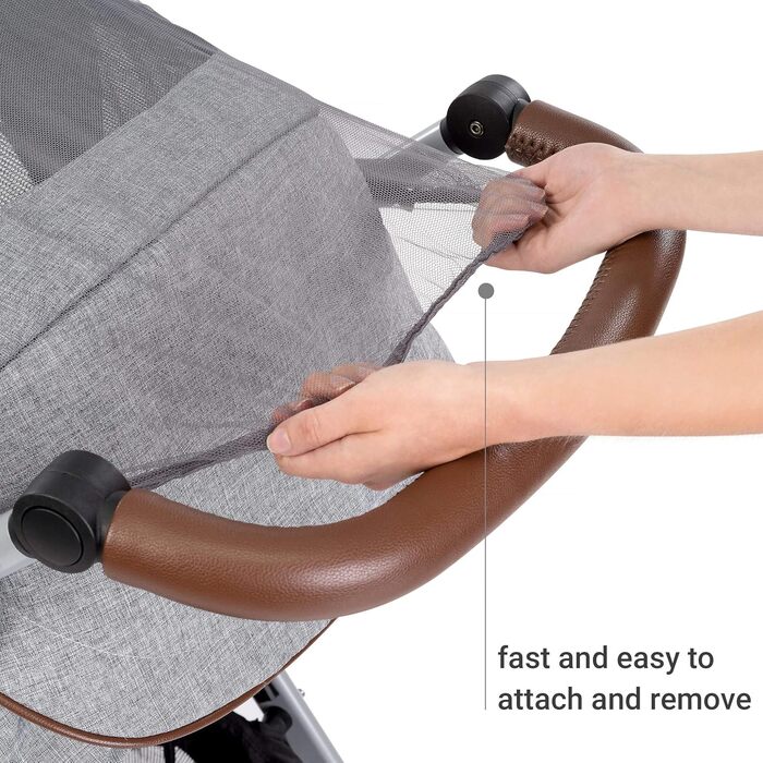 Inlesioo Mosquito Net for Strollers – Jogging Strollers Insect Net – Universal Fit – Premium Quality – Tear-resistant & Washable – Gray