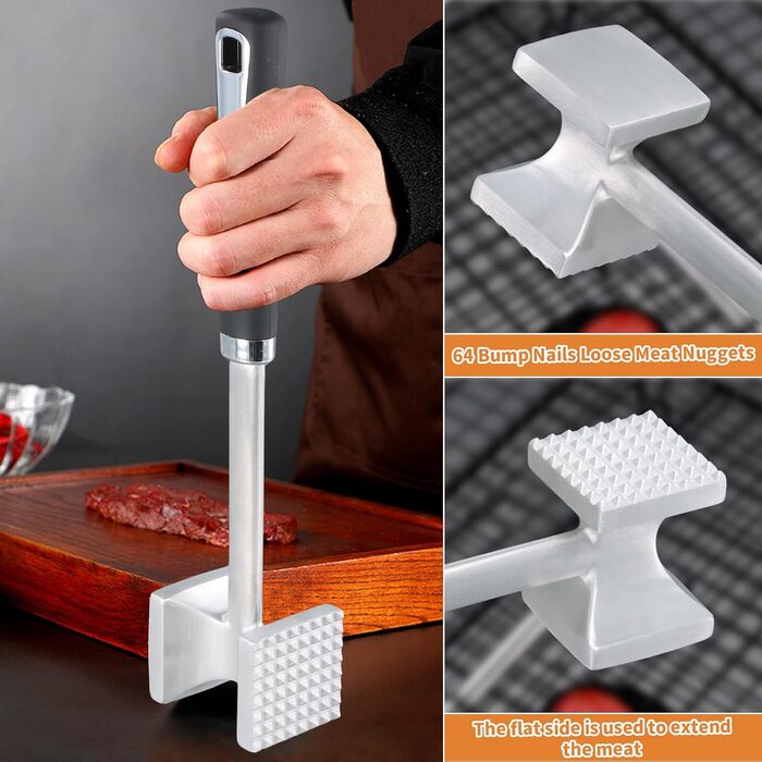 Ніж-толочок Fleischhammer 27см з подвійним боком для м'яса, товчених шніцелів, стейків, курки та свинини. Миється в посудомийній машині.