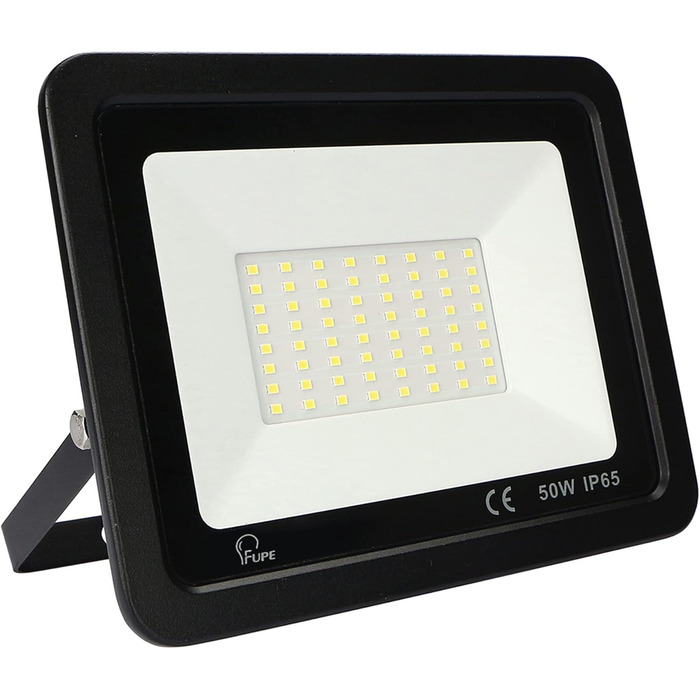 Outdoor LED Floodlights, 100W LED Floodlights, IP65 Waterproof Outdoor Spotlights, 10000LM LED Spotlights, 3000K Warm White Outdoor LED Spotlights, for Backyard, Garage, Hallway, Garden [Black] (3000k Warm White, 50W [1 Piece Black])