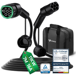 Кабель зарядки для електромобіля GONEO Typ 2, 11кВт, 7м, 16A, 3 фази