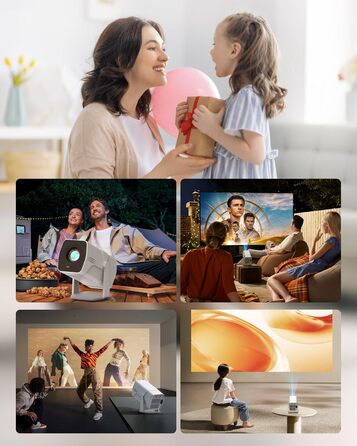 Mini проєктор Beamer з WiFi Bluetooth, 1080P Full HD, підтримкою Netflix, електричний, з автофокусом та автоматичною корекцією трапеції, 270° обертання для домашнього кінотеатру