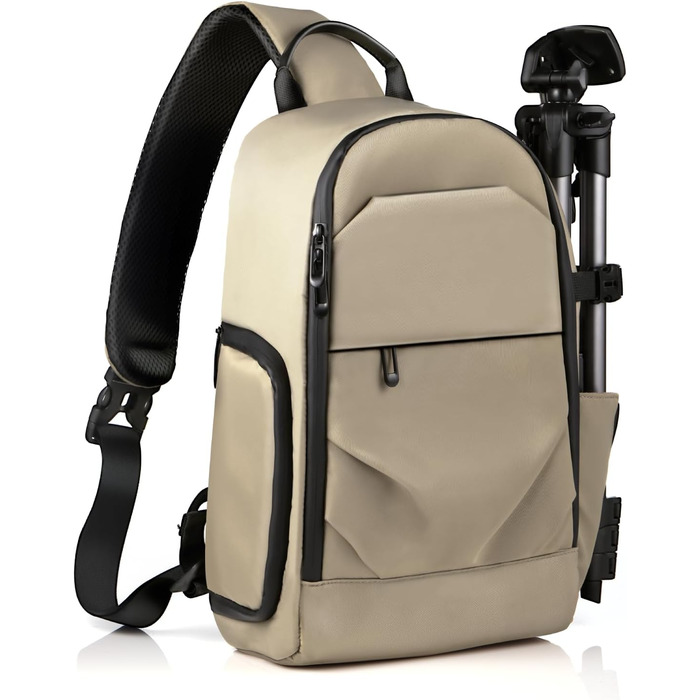 Сумка для камери на плече, рюкзак для DSLR/SLR/беззеркальної камери, фоторюкзак з кріпленням для штатива, знімні модульні вставки (зелений, коричневий)