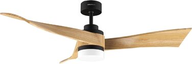 Стельовий вентилятор Cecotec EnergySilence Aero 5280 LightWood з LED підсвіткою 18W, 132 см, DC-мотор, пульт, таймер, чорний/дерево