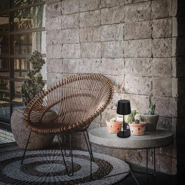 LED лампа BRILONER настільна бездротова, диммирувана торшер, USB-C, для дому та кемпінгу, Ø105x260 мм, чорна