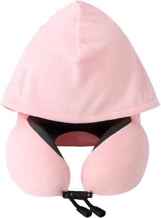 Подушка для шиї Memory Foam | Подушка для подорожей в літаку з 95% захистом від світла, регульованою підтримкою шиї, для подорожей, офісу та сну на боці (чистий порошок)