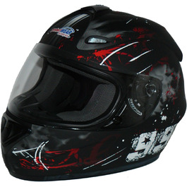 Мотоциклетний шолом protectWEAR FS-801-99R, чорний/червоний, розмір M