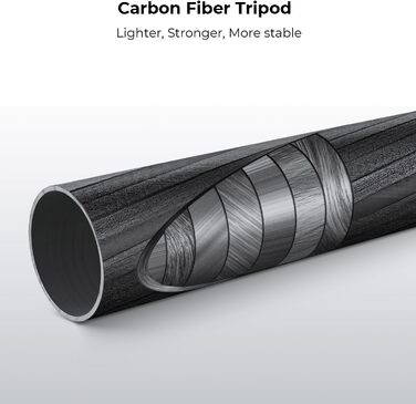 Штатив K&F Concept 172см з вуглецевого волокна, D255C4(SA255C1) - компактний штатив для камери/телефону, легкий трипод з функцією монопода, 1/4” гвинт, туристичний штатив з кульковою головкою 360° для DSLR, до 10кг