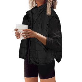 Жіноча степкова жилетка ZEAGOO без рукавів, тепла на осінь/зиму, чорна, з кишенями