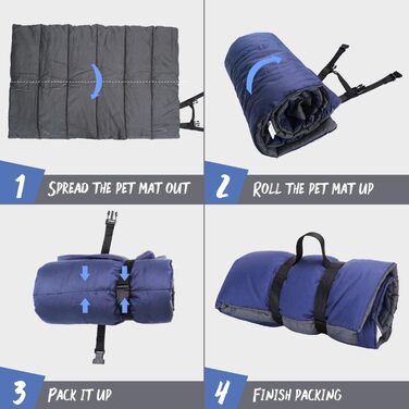 Nobleza Waterproof Dog Mat for Outdoor Use, Washable Large Dog Blanket for Travel, Foldable Travel Blanket for Dogs, Portable Dog Bed, 110x68 cm