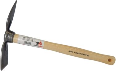 Hand hoe, sturdy forged hoe for the garden, wide and heart-shaped blade, 40cm short ergonomic handle from SHW-FIRE