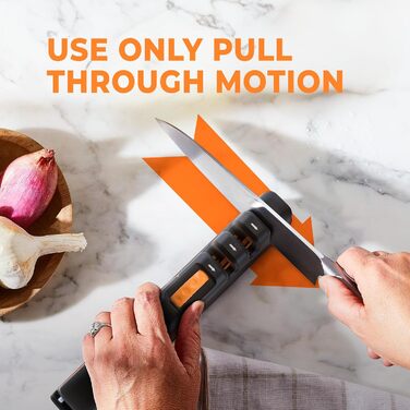 Точилка для ножів Sharp Pebble Orange Ninja, 5 кутів заточування, преміум-якість, для кухонних та кишенькових ножів