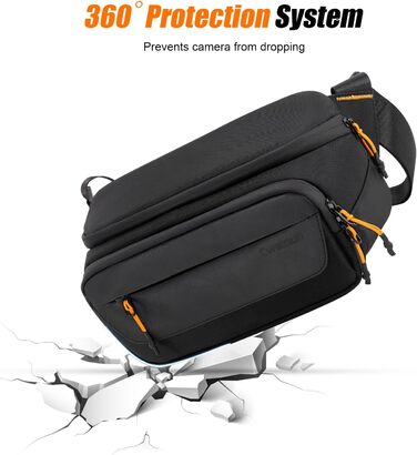 Чорна сумка для камери Cwatcun з кріпленням для штатива, водостійка, для фотографів (S)