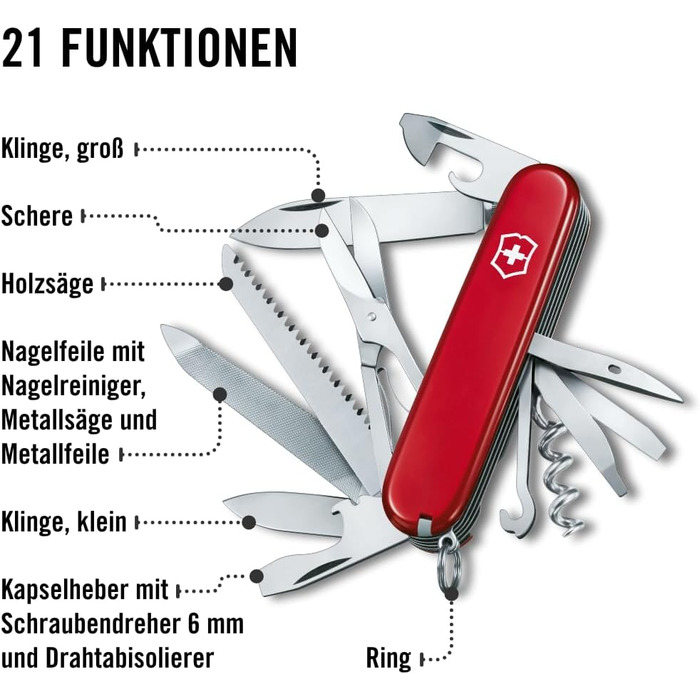 Мультитул Victorinox Ranger - Швейцарський  ніж, 21 функція, з лезом та відкривачем корок/доріг