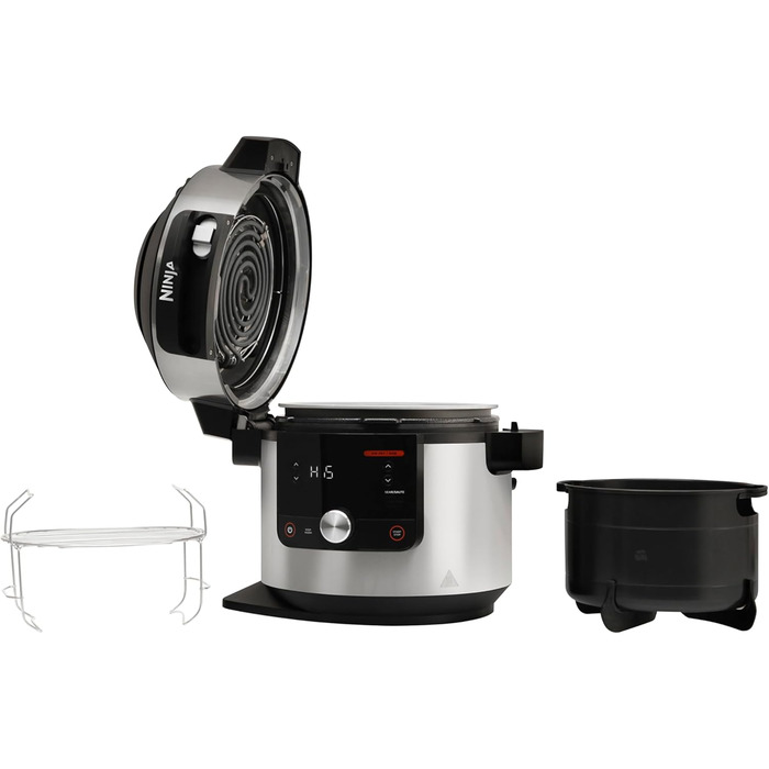 Ninja Foodi MAX Multi-Cooker with SmartLid, 7.5L, 12-in-1 Multi-Cooker, Pressure Cooker (Fast Cooking), Air Fryer (Hot Air Frying), Slow Cooker (Slow Cooking), Stainless Steel, OL650EU 12-in-1 MAX Multi-Cooker, 7.5L Stainless Steel