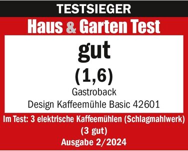 Кавомолка Gastroback 42601 Design Basic, нержавіюча сталь, 5 режимів помолу, для фільтр-кави та еспресо, сіра