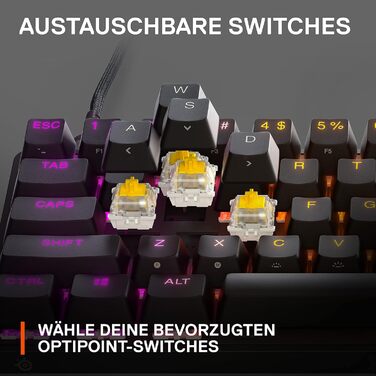 SteelSeries Apex 7 - Механічна ігрова клавіатура з OLED дисплеєм – Німецька (QWERTZ) розкладка – Оптичні перемикачі