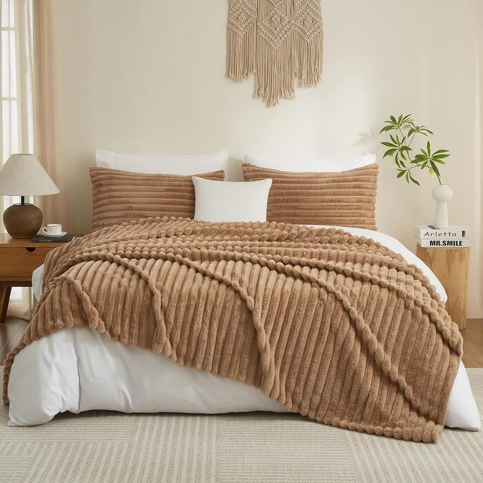 Плед Луофанфей з м'якого плюшу, 180x200 см, салатовий/кремовий, з ефектом 'пухирців', теплий, флісовий, для ліжка, дивану, софи, кімнати, офісу