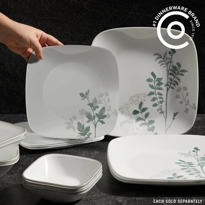 Посуд Corelle Amalie Square 16 предметів для 4 осіб – міцний та стильний набір