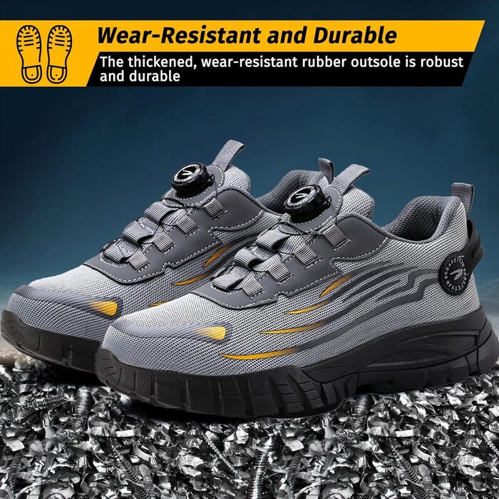 Черевики робочі чоловічі S3 з металевим носком, Explorer 3.0, спортивні, зручні, дихаючі, з поворотним замикачем (45 EU, A267 Хакі)