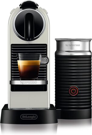 Кавова капсульна машина Nespresso De'Longhi Citiz EN267.WAE з капучинатором, 1710 Вт, 1 л, кремово-біла