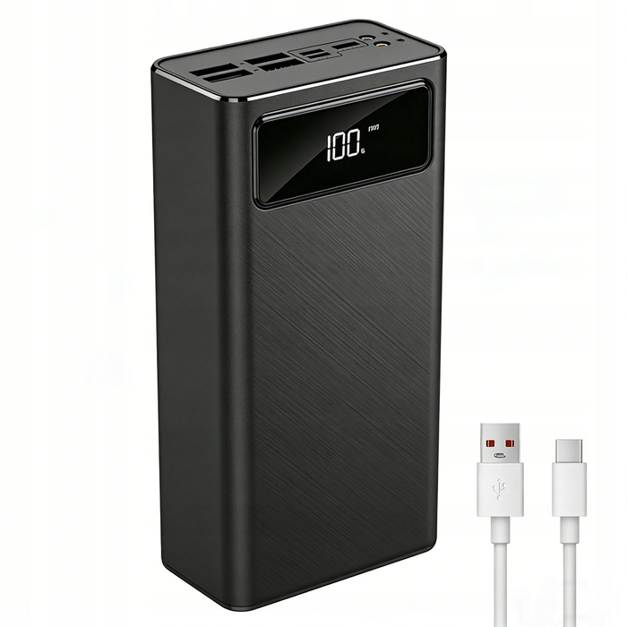 Потужний павербанк 50000 мАг, 4xUSB, USB-C, швидка зарядка (кабелі в комплекті)