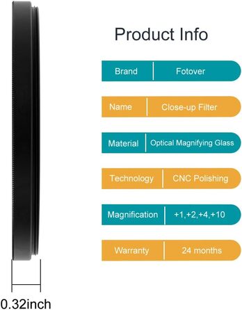 Набір фільтрів макрозйомки Close-up 49mm (x1, x2, x4, x10) для Canon, Nikon, Sony, Pentax, Olympus, Fuji DSLR камер